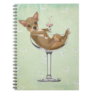 Carnet Chihuahua en verre de cocktail