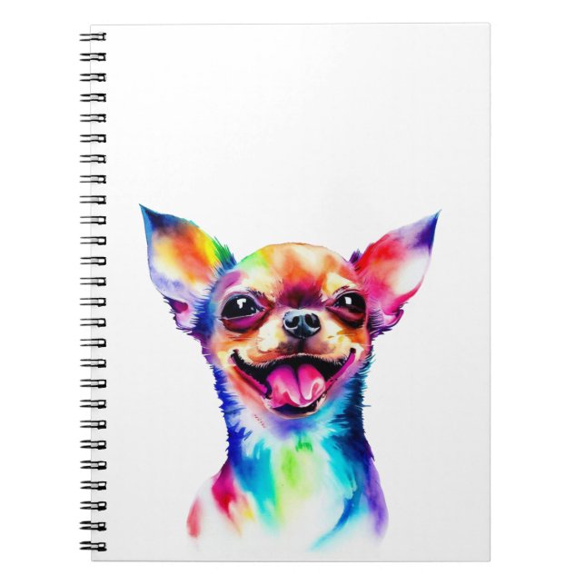 Carnet Chihuahua Lover | Chihuahua Chig art coloré (Devant)