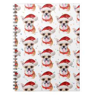 Carnet Chihuahua race Aquarelle Chien Motif Noël
