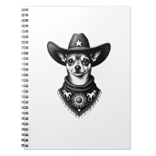 Carnet Chihuahua vintage style cow-boy gravure western D
