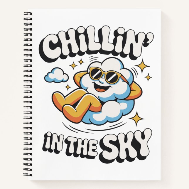 Carnet Chillin' in the Sky - Fun Cloud Design Spiral (Devant)