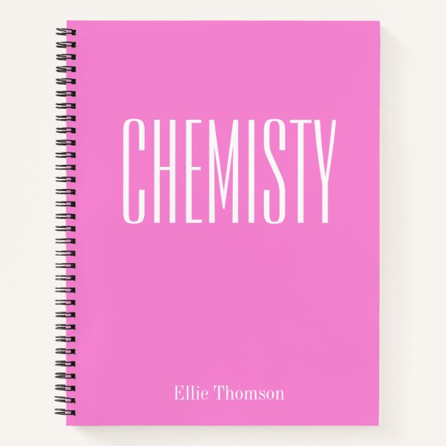 Carnet Chimie | Papier graphique personnalisé Pink School (Devant)