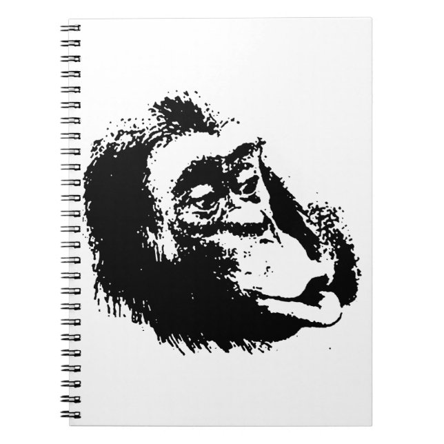Carnet Chimpanzé drôle d'art Pop (Devant)