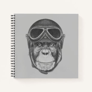 Carnet Chimpanzé du casque vintage