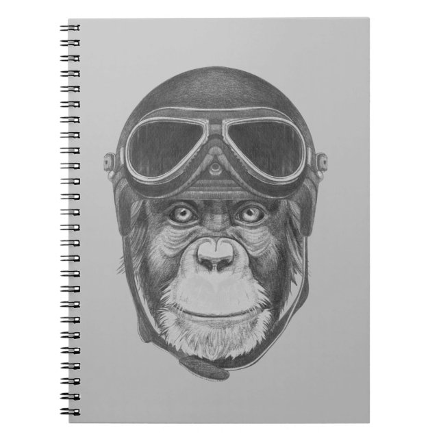 Carnet Chimpanzé vintage de casque (Devant)
