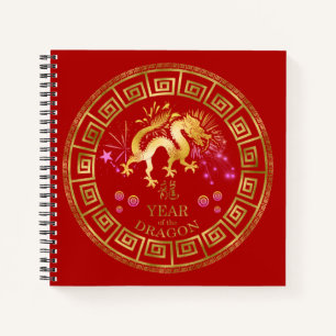 Carnet Chinois Zodiac Dragon Rouge/Or ID542