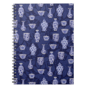 Carnet Chinoiserie bleue et blanche/ Poterie de luxe