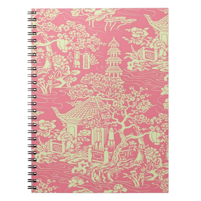 Carnet Chinoiserie rose (Devant)