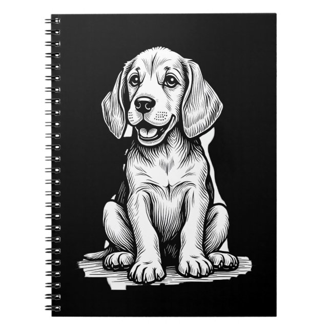 Carnet Chiot beagle adorable, Amoureux des animaux de fam (Devant)