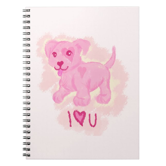 Carnet Chiot rose (Devant)