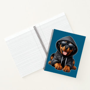 Carnet Chiot Rottweiler en Sweatshirt à capuchon