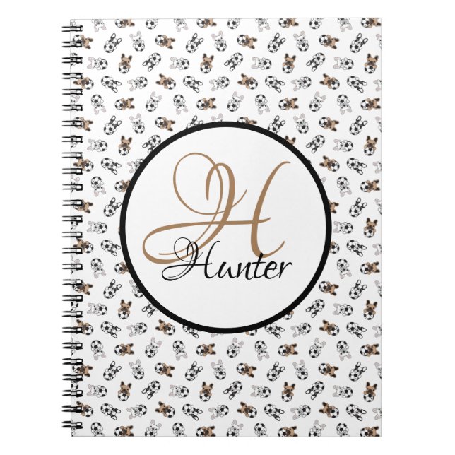 Carnet Chiots de football sportif Monogramme (Devant)