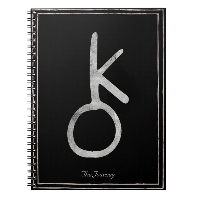 Carnet Chiron martelé argent stylisé système solaire (Devant)