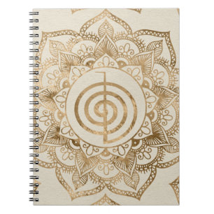 Carnet Cho Ku Rei - pastel gold lotus mandala