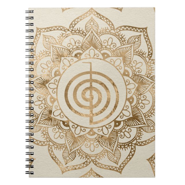 Carnet Cho Ku Rei - pastel gold lotus mandala (Devant)