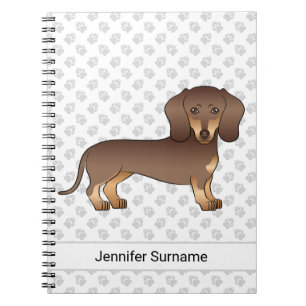 Carnet Chocolat Et Brun Clair Dachshund À Poils Courts &