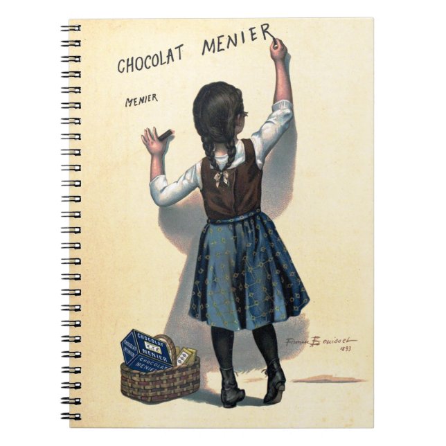 Carnet Chocolat Menier Petite Fille Écriture sur le Mur  (Devant)