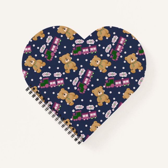 Carnet Choo choo train heart bear notebook (Devant)