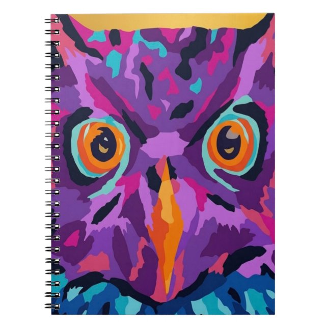 Carnet Chouette abstraite  (Devant)