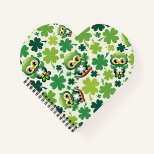 Carnet Chouette bébé mignon St Patrick dessin animé