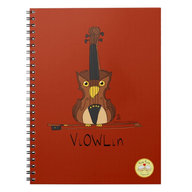 Carnet Chouette des enfants musicien violon (Devant)