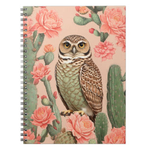 Carnet Chouette Et Cactus Élégants À Brûler