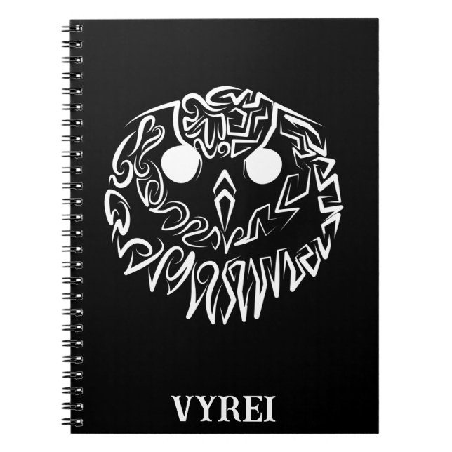 Carnet Chouette tribale noire et blanche (Devant)