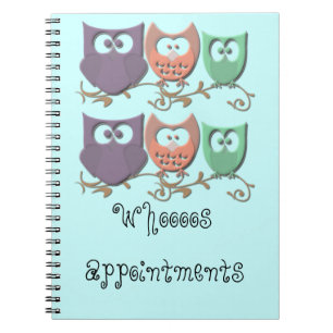 Carnet Chouettes colorées sur une image de vigne