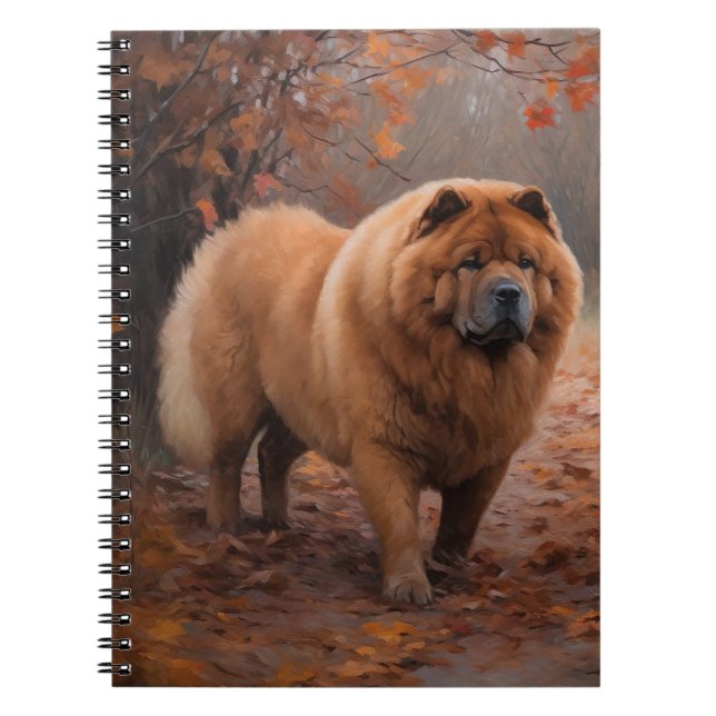 Carnet Chow Chow à l'automne Feuilles automne Inspire (Devant)