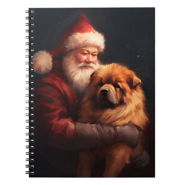 Carnet Chow Chow avec Noël Festif du Père Noël (Devant)