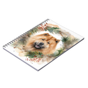 Carnet chow chow Christmas Wreath Festive Pup