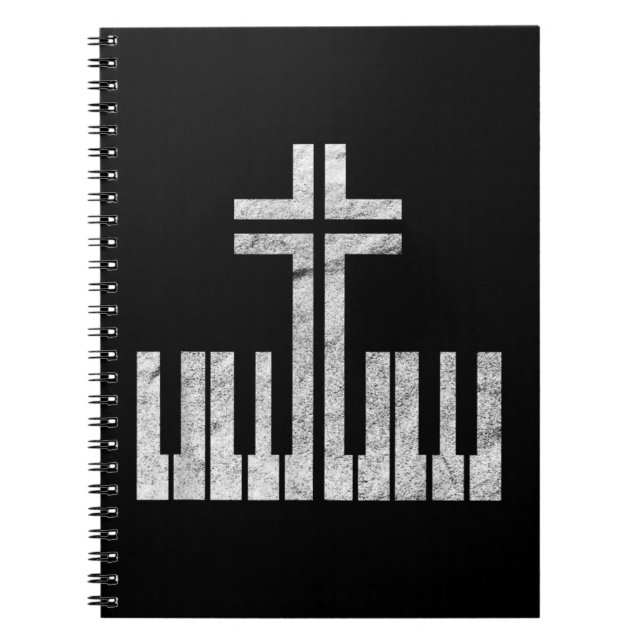 Carnet Christian Piano Cross Keyboard Pianiste God Jesus  (Devant)