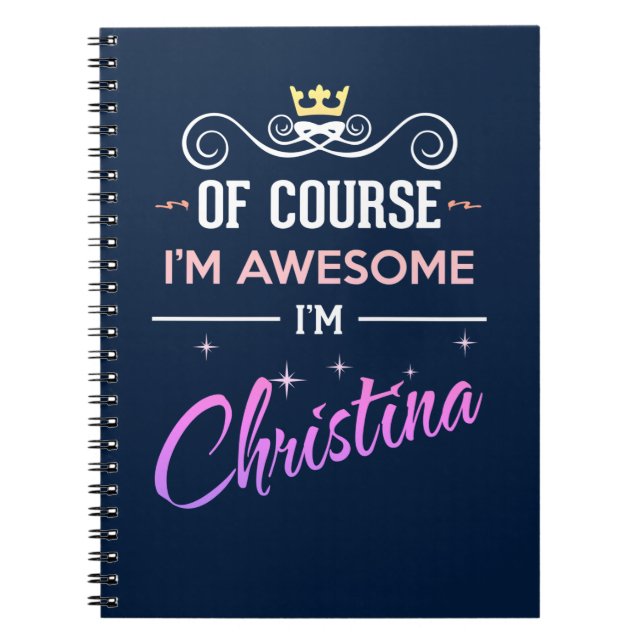 Carnet Christina Bien sûr Je suis un nom génial (Devant)