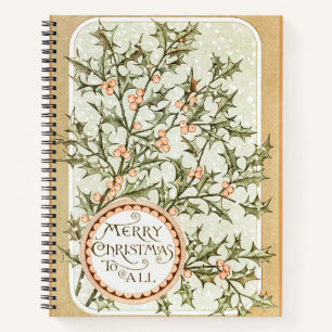 Carnet Christmas Holly Jolie Antique Salutation