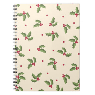 Carnet Christmas Holly Print Spiral Photo Notebook