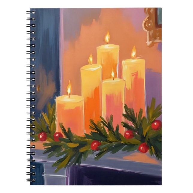 Carnet Christmas Mantle Candles Garland (Devant)