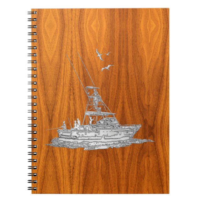 Carnet Chrome Comme bateau de pêche sur bois de teck (Devant)