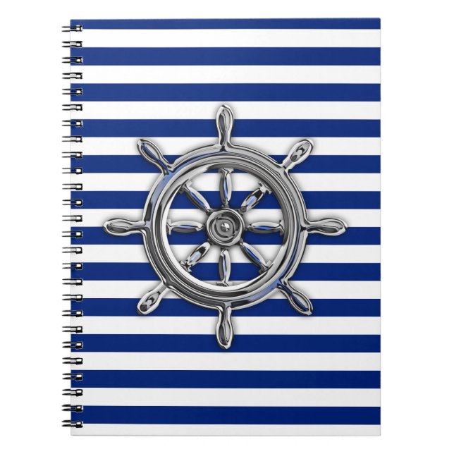 Carnet Chrome Comme Roue sur les rayures nautiques (Devant)
