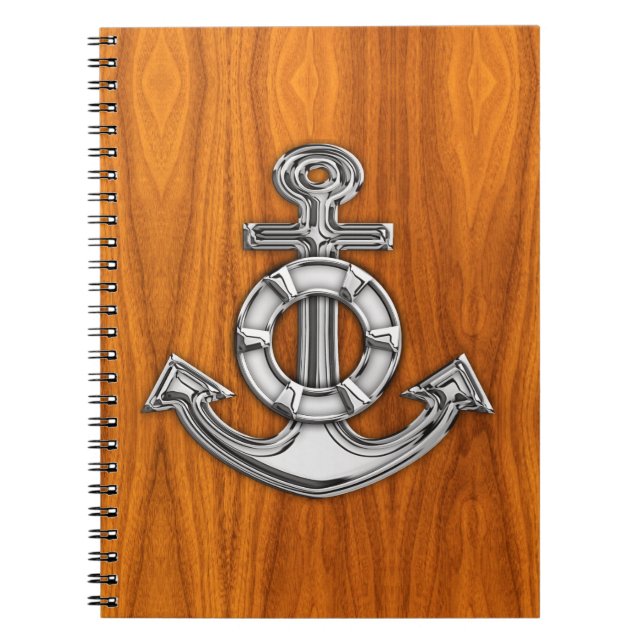 Carnet Chrome de sauveteur comme l'Ancre sur le placage (Devant)