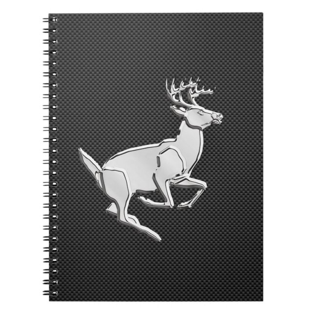 Carnet Chrome Like Running Deer on Carbon Fiber (Devant)