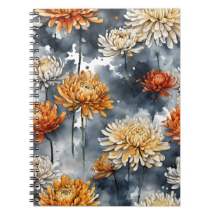 Carnet Chrysanthème - Fleurs à l'aquarelle