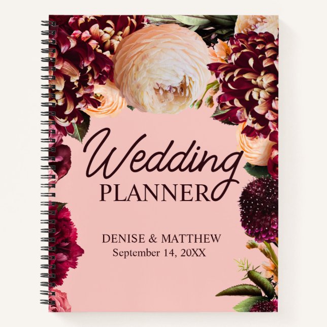 Carnet Chrysanthème romantique sur Gossamer Pink (Devant)