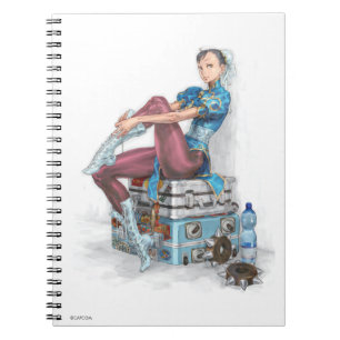Carnet Chun-Li attachant la chaussure