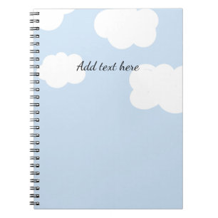 Carnet Ciel Bleu, Modèle de nuages Blancs Fluffants,