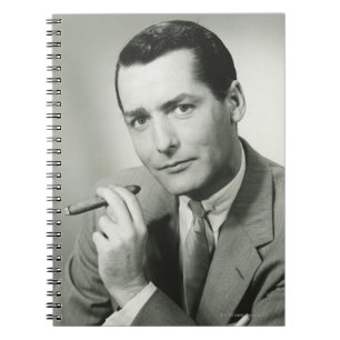 Carnet Cigare de tabagisme d'homme d'affaires