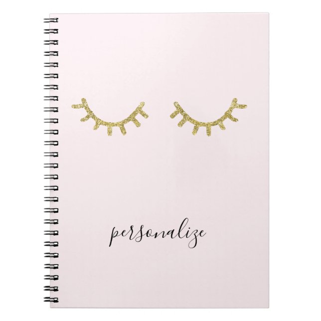 Carnet Cils étincelants d'or (Devant)