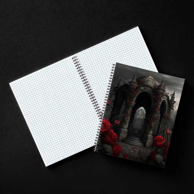 Carnet Cimetière gothique Gazebo avec des roses rouges la (Créateur téléchargé)