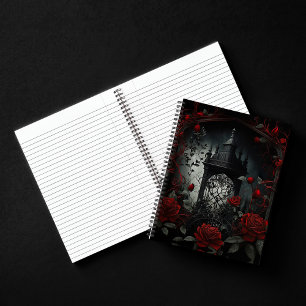 Carnet Cimetière gothique Jardin Rose avec Rouge et Noir