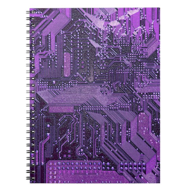Carnet Circuit imprimé cybernétique violet Art électroniq (Devant)