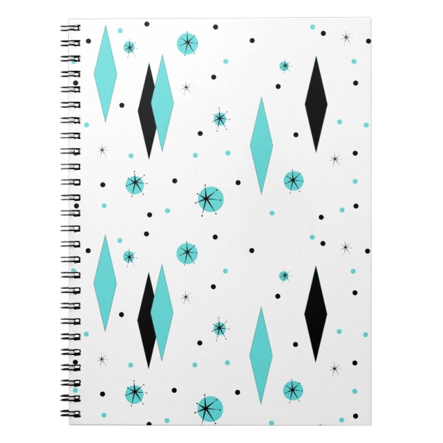 Carnet circulaire de diamants turquoise rétro (Devant)